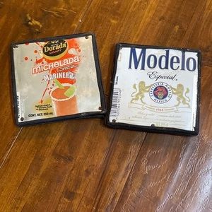 2‎ beer can drink coasters Modelo Michelada